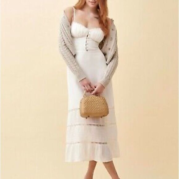 NWOT Reformation Harvest Elegant midi maxi dress Ivory Plus Sz 20 Host Pick ❤️ - Picture 3 of 11